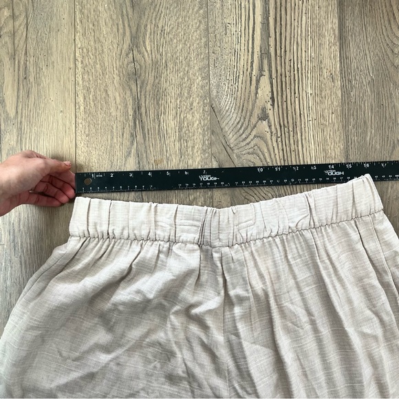 H&M Natural Linen Blend High Rise Wide Leg Cropped Pant Sz 16 - Picture 5 of 5